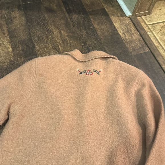 Vintage Cityscape 100% Wool Cream Floral Embroidered Jacket Size Large - Picture 12 of 14